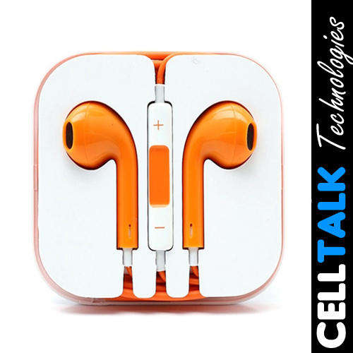 iPhone 5 Earphones Earpods iPhone Samsung Blackberry Compatible ORANGE